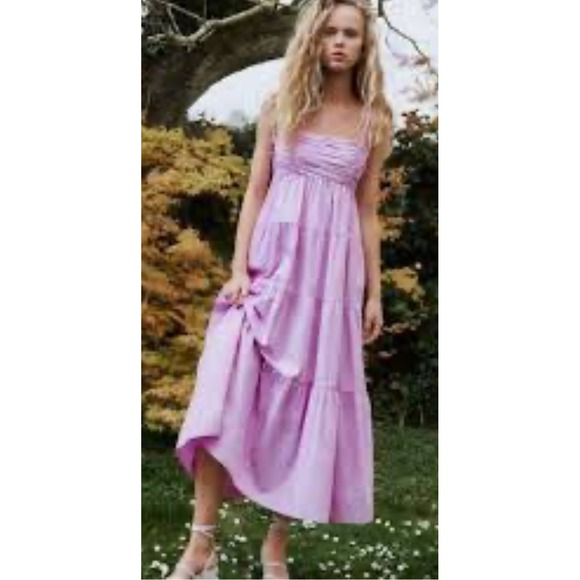 Zara Women's Lavender Purple Tiered Maxi Dress Sleeveless Summer Casual - Picture 1 of 8